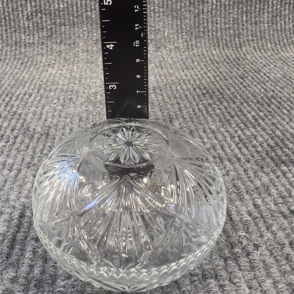 VTG KIG Malaysia Clear Glass Dish Bowl Depression Style Candy Nut Lid Set Of 2 - Picture 7 of 14